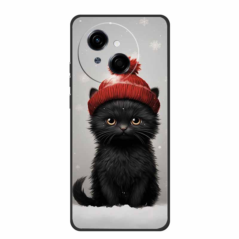 For Tecno Spark 40C Phone Case 6.67" Fashion Photos Black Silicone Soft TPU Case For Tecno Spark 40C Back Cover Cases 40 C Coque