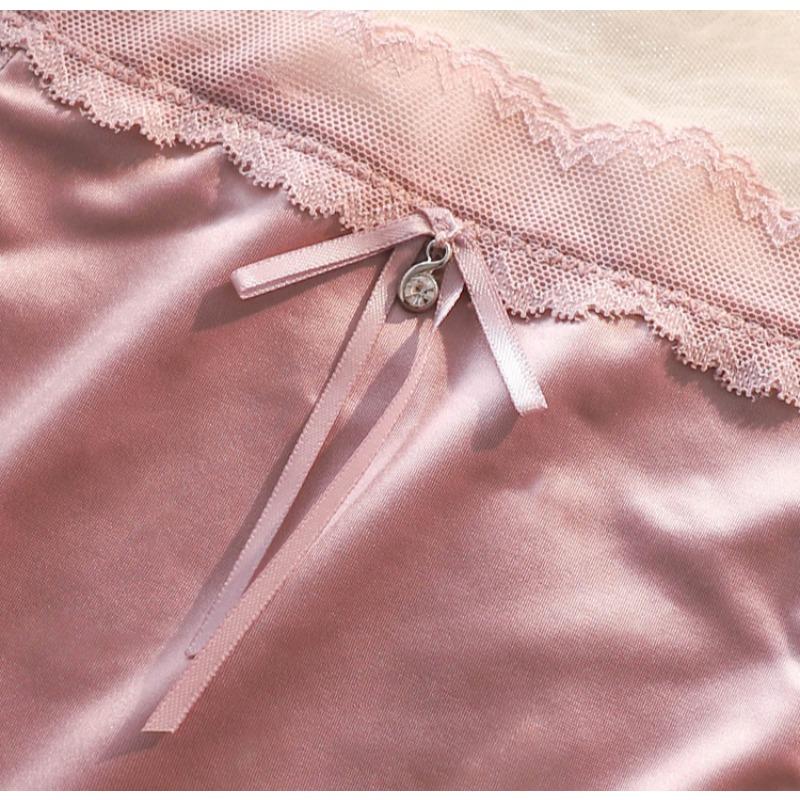 Ausgeschnittene Luxus-Satin-Dreiecksslips Mittelhoch Damen-Slips