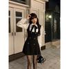 Spring and autumn 2026 new female rich daughter waist thin French strap fake two-piece dress children