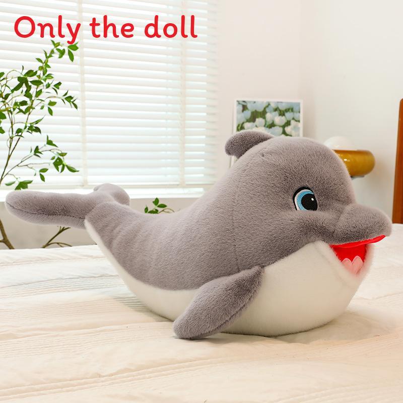 

Creative Cute Happy Dolphin Plush Toy With Pp Cotton Filling For Kids And Adults 35cm сірий колір
