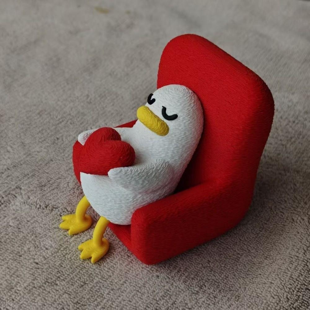 Creative Lazy Duck Figurine 3D Printed Decoration Laying Duck Statue Animal Shape Reading Duck Ornaments Office Desk