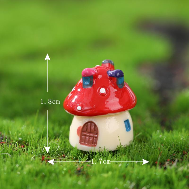 Mediterranean Style Micro Landscape Resin Mushroom House Castle DIY Crafts