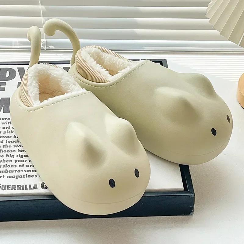 

Fashion Cotton Slippers Women Waterproof Outdoor Wear Indoor Home Cartoon Cute Thick Sole Warm Slippers Flat Shoes Non-slip Trend2024 35-36 песочный