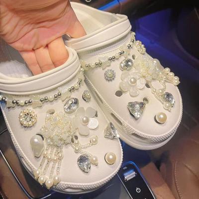Adorno para Zapatos Pines DIY Decoración de Perlas Vintage Diamantes Hebilla para Zapatos con Agujeros Set de Amuletos Accesorios Regalo para Niños Niñas
