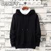 DICIFY Men's Fashion Casual Solid Color Print Autumn Winter Hoodie
