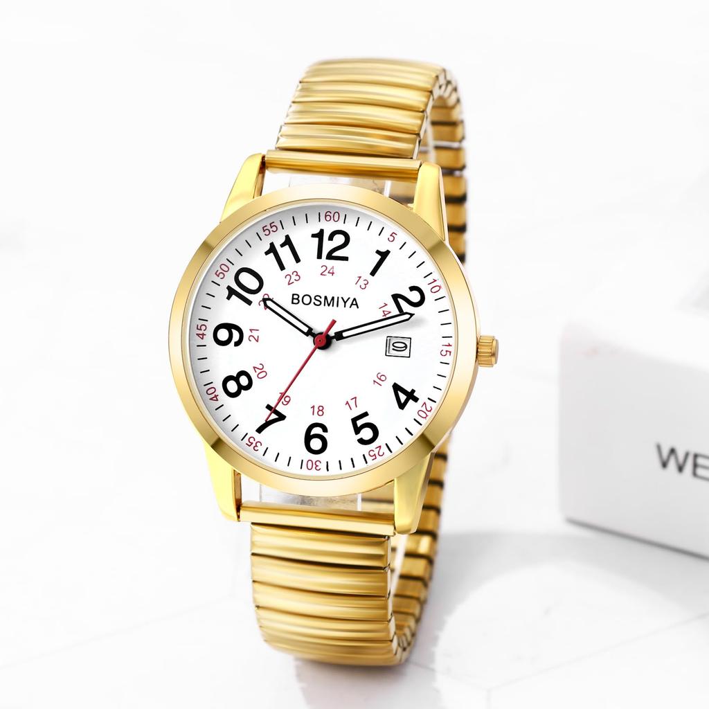Men's Stainless Steel Watch, Simple and Stylish: Waterproof, Calendar, Analog Quartz Movement, Gold, Silver, Antique Style - Perfect Valentine's Day