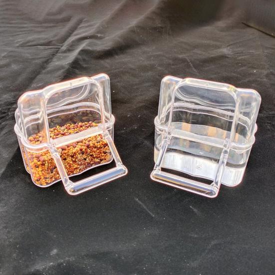 2Pcs Parrot Feeder Large Capacity Water Bowl Transparent Bird Trough Pet Food Dispenser Cage Accessories