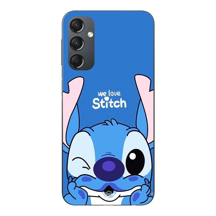 Coque Pour Samsung galaxy A24 Stitch Cute Ohana Stitch bleu front bleu Maniacase