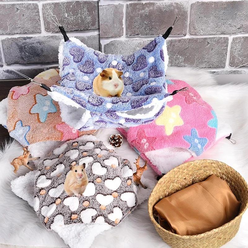 Hamster Hammock Rodent Hamster Bed Rats Accessories for Rat Hammock for Rats Hammock for Rodents Guinea Pig House CXW04