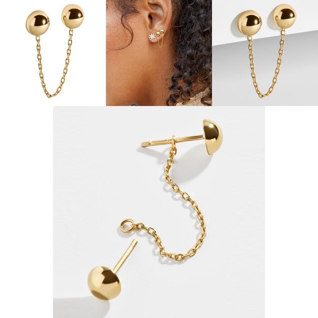 Double Fashionable Ball Earrings Elegant Alloy Jewelry Women For