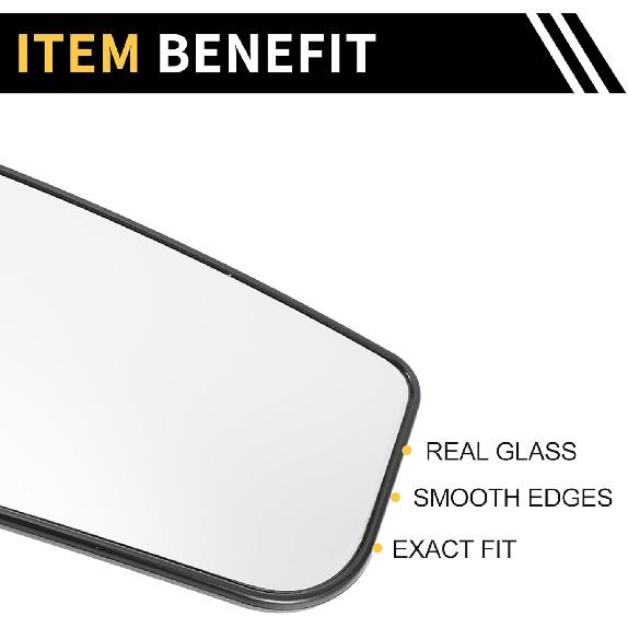 1 Pcs Mirror Glass Replacement for Ford F-250 F-350 Super Duty 2017-2024 Under Right Side W/Backing Plate White No.FL3Z17K707K