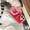 Aesthetic Red Strawberry My Melody Phone Case For iPhone 17 16 15 14 Pro Max Cute Polka Dot Gingham Stand Protective Cover for W
