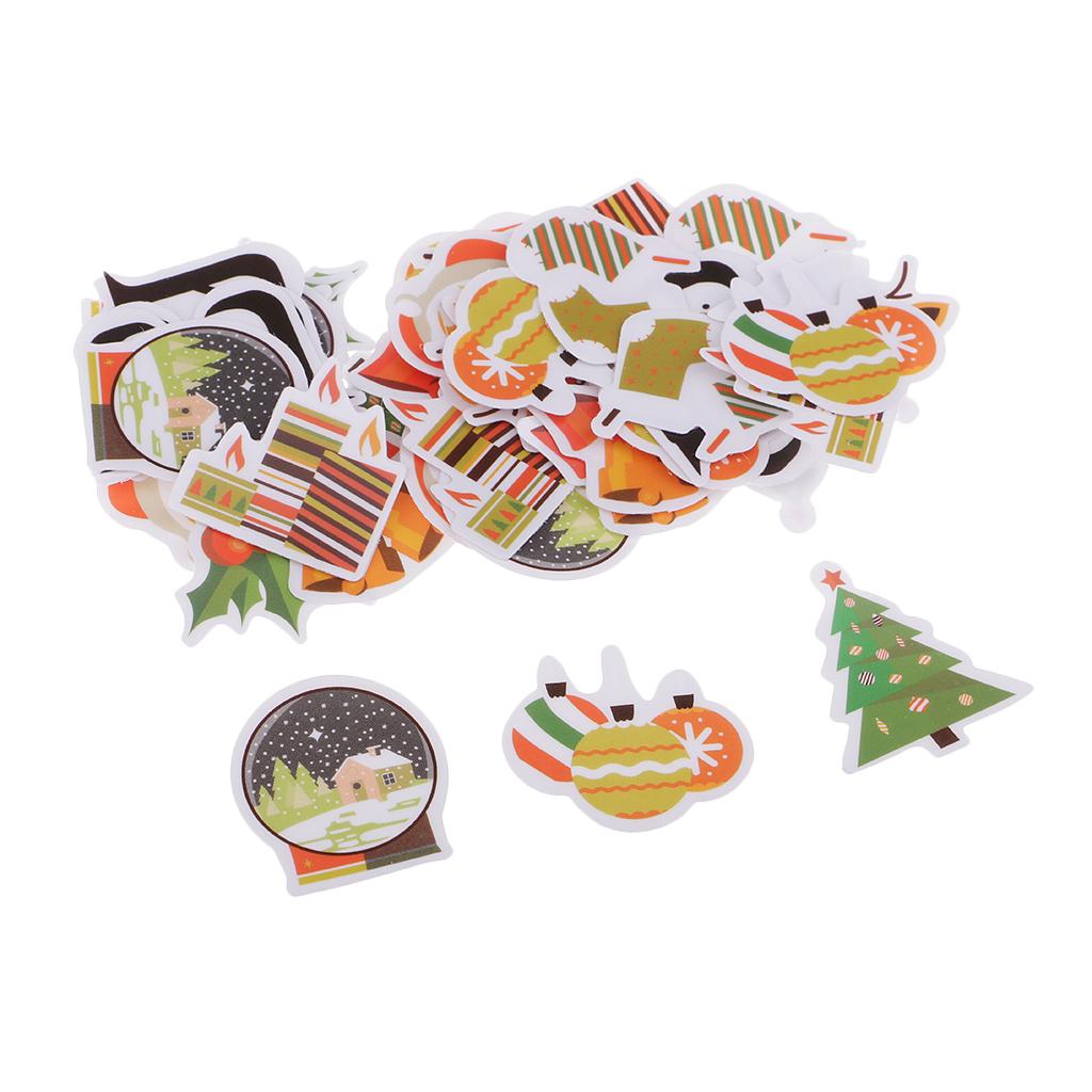 50 Pcs Xms Sticker Decorative Sticker Craft Photo Albums Waterproof Stickers