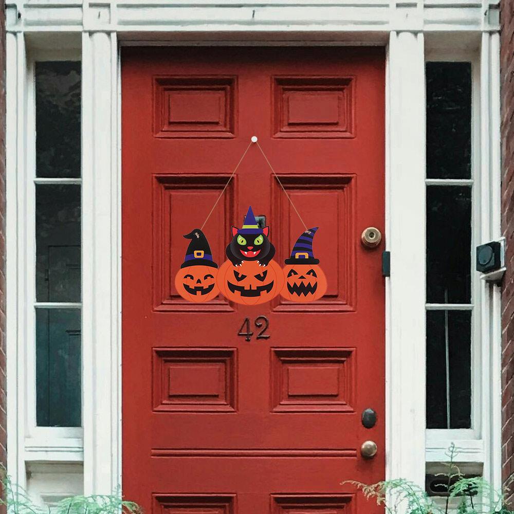 Wooden Halloween Welcome Sign Pumpkin Shape Pumpkin Porch Sign Indoor Outdoor Use