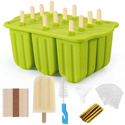 New Summer Hot Sales Ice Cream Tools With Wooden Sticks Silicone Popsicle Molds Custom Mini Silicone Ice Cream Popsicle Mold