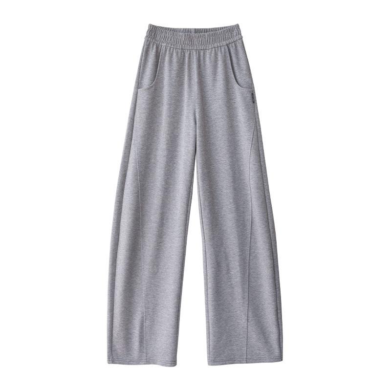 Narrow version scimitar wide-leg pants women's spring and autumn new high-waisted thin and drape sickle banana pants straight mopping pants