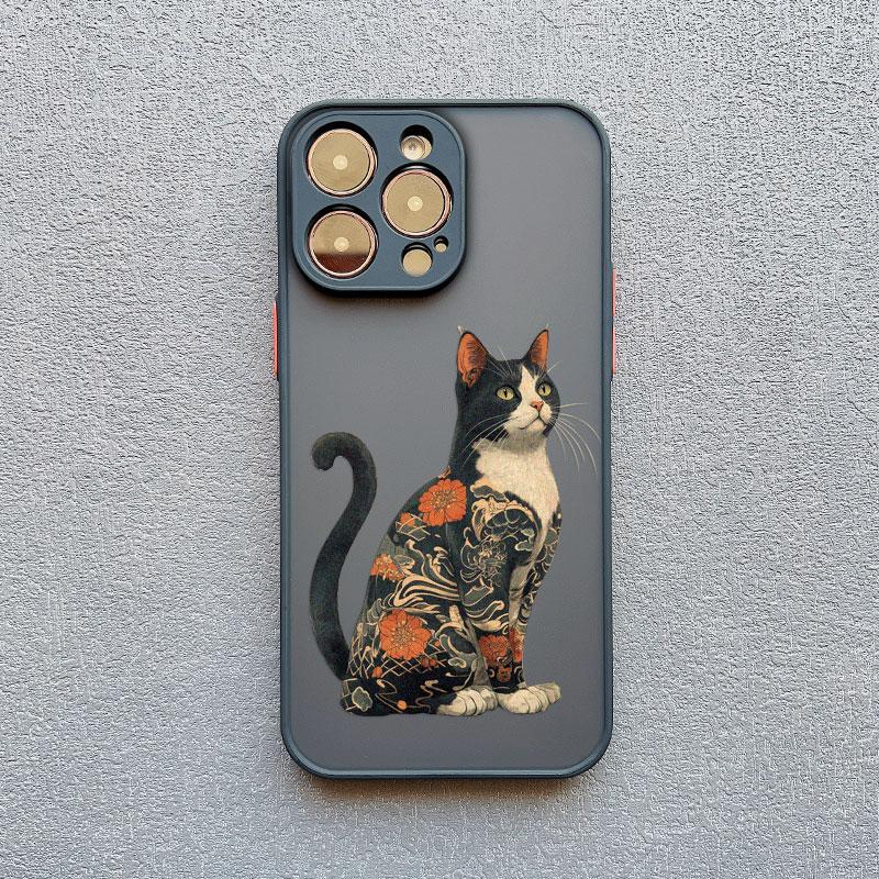 Japanese-style Colorful Cat Design Phone Case For iPhone 16 15 14 Pro Max Plus 11 12 13 Mini Pro Max XR X XS 7 8 SE2 Back Covers