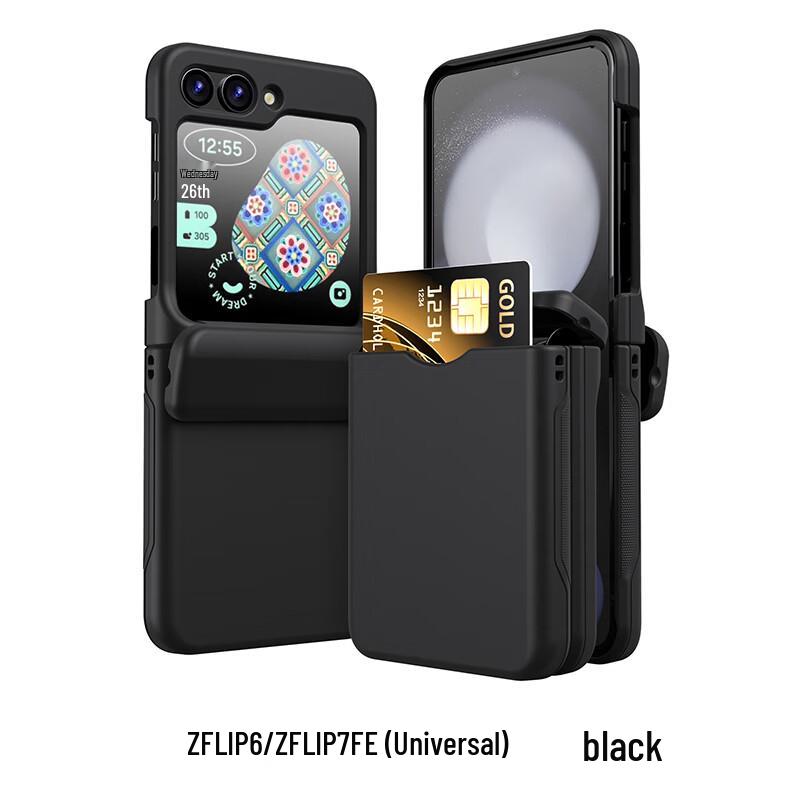 CAXITON Magnetic Clear Card Slot Shockproof Case for Samsung Z Flip 6/7 FE