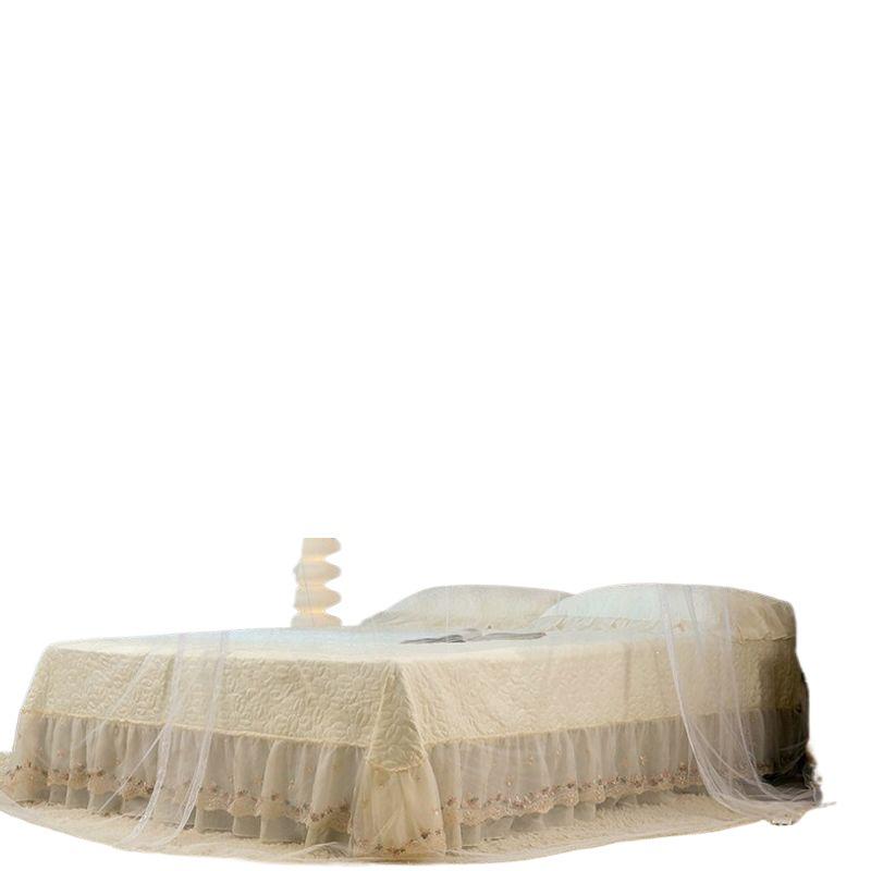 Palace Style Floor-Standing U-Shaped Double Bed Mosquito Net, Retractable with Three Doors, Dense Mesh, Sturdy Stainless Steel Support.