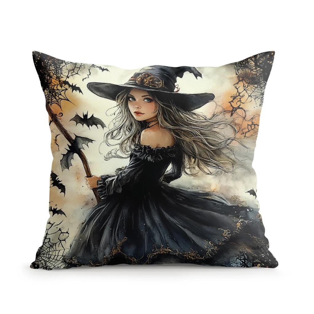 Halloween Cushion Pillowcase Printed Polyester 45x45cm Throw Pillowcover Decorative Sofa Cushion Pillowslip Home Decor