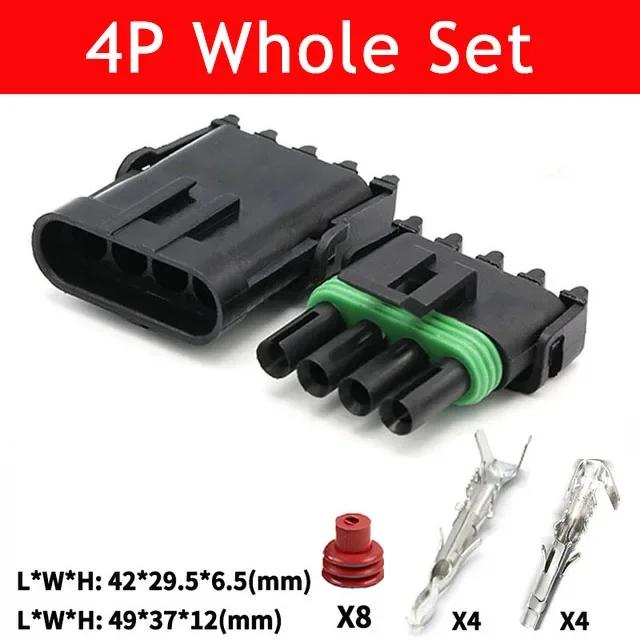 5/20/100sets 1 2 3 4 6Pin Way Delphi 2.5 GM Automotive Female Male Weather Pack Electrical Socket Plug -Automobile Connectors
