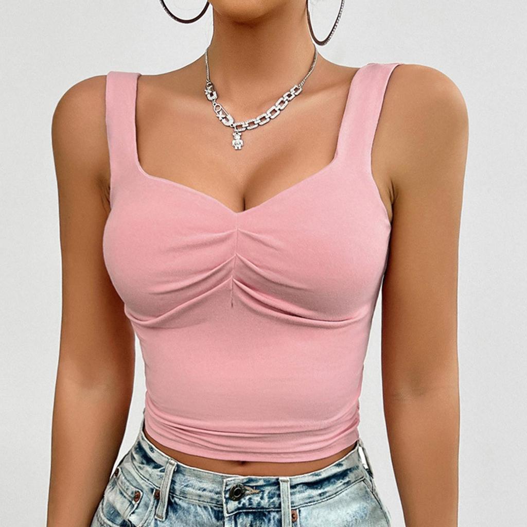 Damen Sommer Einfarbig Schlank Camisole Twisted Ärmelloses Top Tank Top