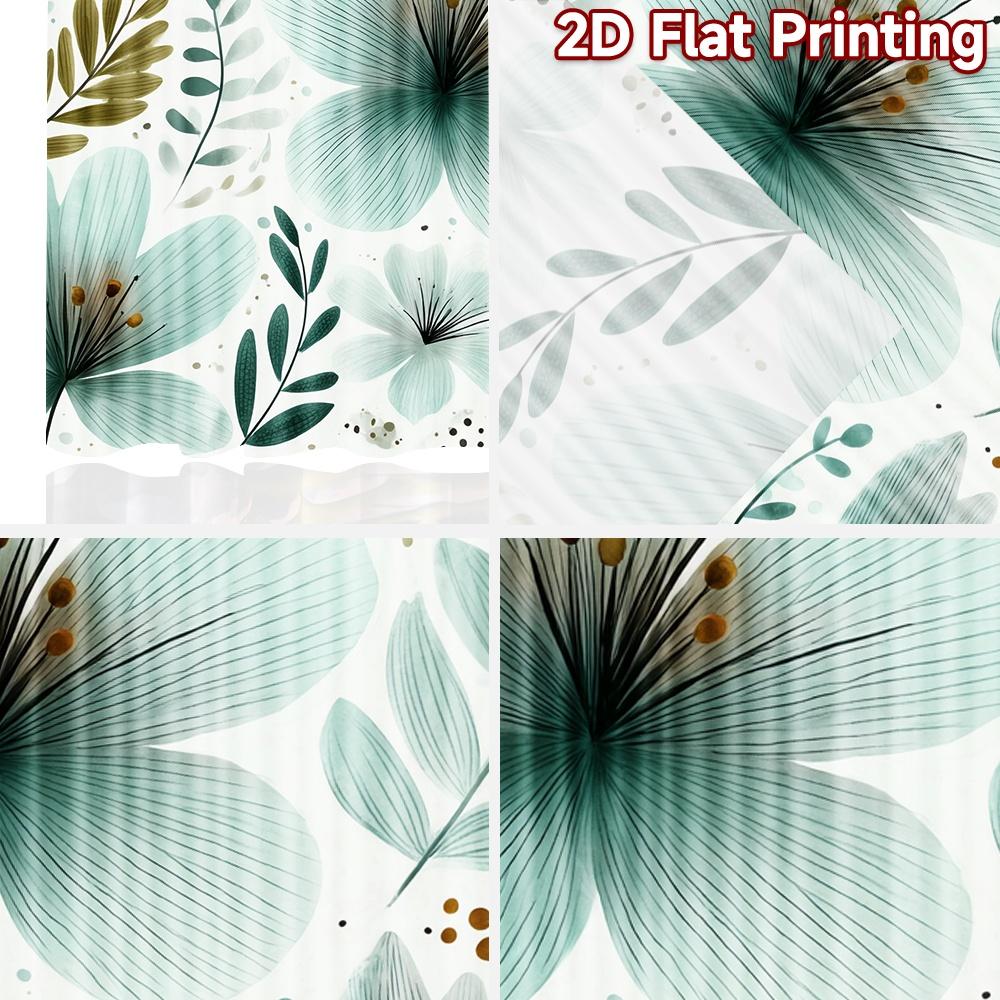 Set Of 2 Flat Printing Curtains Without Rod Floral Elegance Design Holiday Saint Patrick Is Day Printed Prints Curtain Polyester