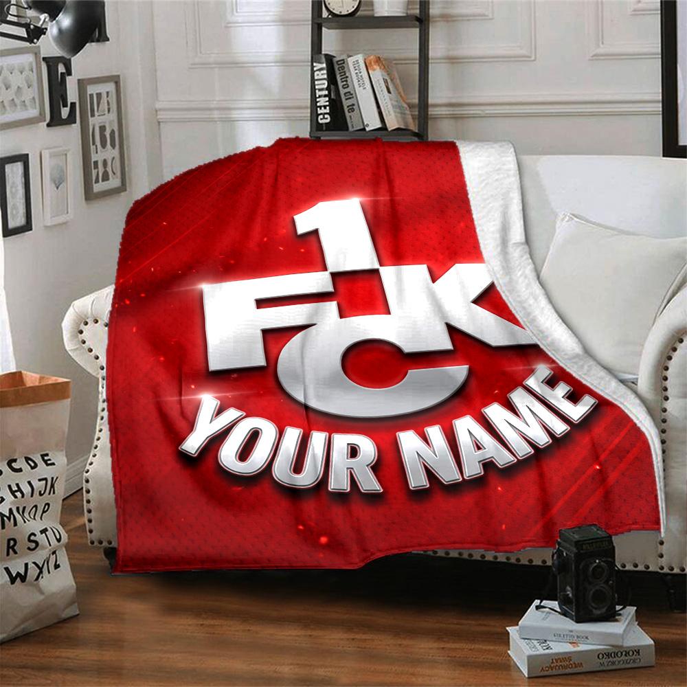 1pc 1.FC Kaiserslautern Blanket with Custom Name, Gift, for Men and Women, Soft Blanket, Good for Sofa Bed Couch Travel, Lightweight Flannel Blanket