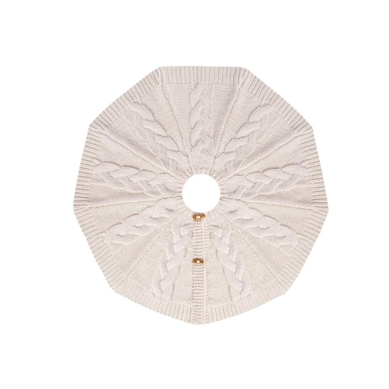 

Белые вязаные рождественские юбки для елки, чехол для основания елки, диаметр 61/92 см, застежка на пуговицы, праздничные украшения для комнаты