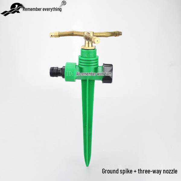 Dual-Use Ground Stake Rotating Sprinkler Head for Lawn Watering