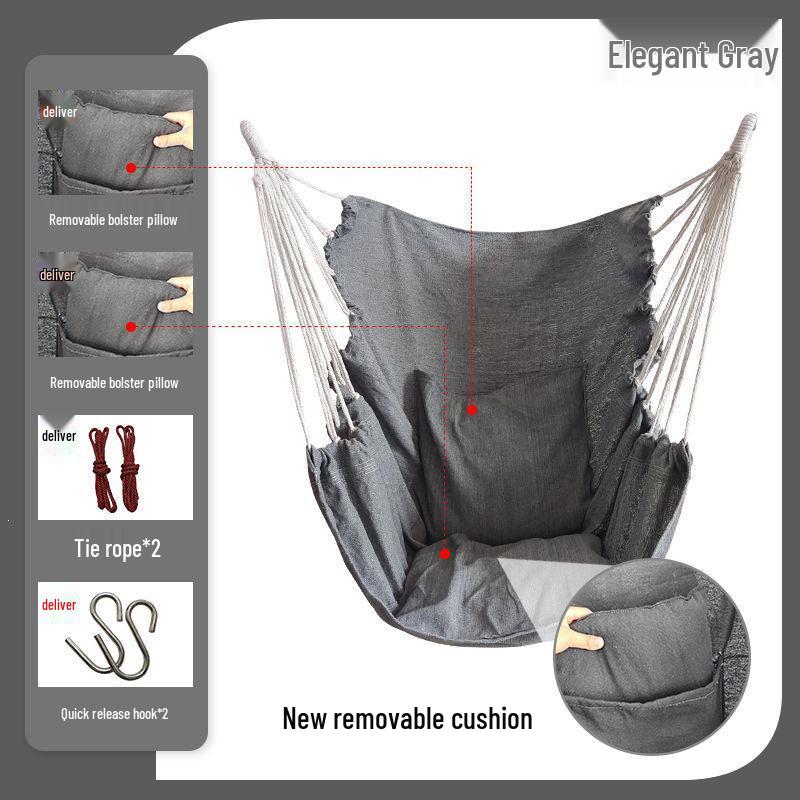 Indoor Hanging Chair Swing for Students – Children's Bedroom Door Frame Hammock, Dormitory Swing, or Courtyard Cradle Seat