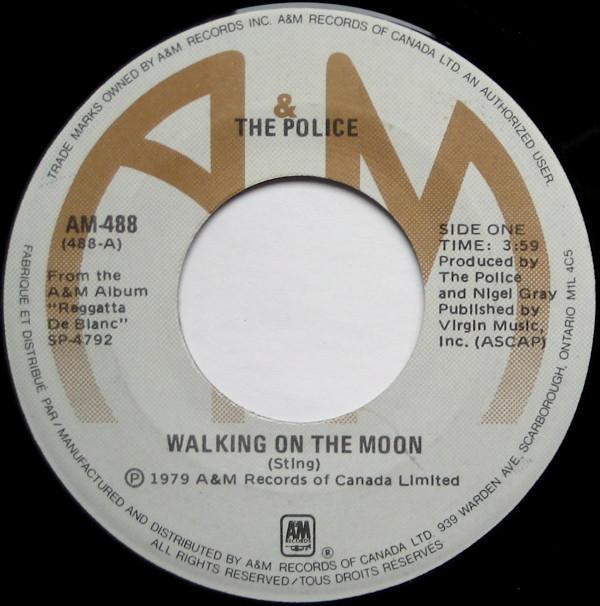 

7-дюймовая пластинка POLICE Walking On The Moon AM488 AM Records 1979 Канада Рок Б/у