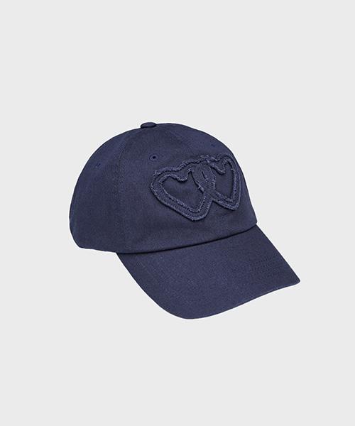 Oul Cap Applique Heart Heart Navy