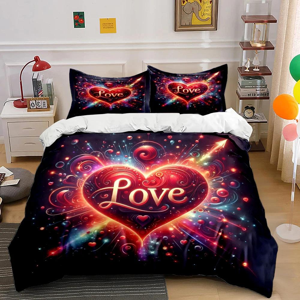 Stampa Artistica Amore Fantasy Set Biancheria da Letto Copripiumino 1 Copripiumino 1/2 Federe Set Biancheria da Letto per Adulti e Bambini Lusso per Regali