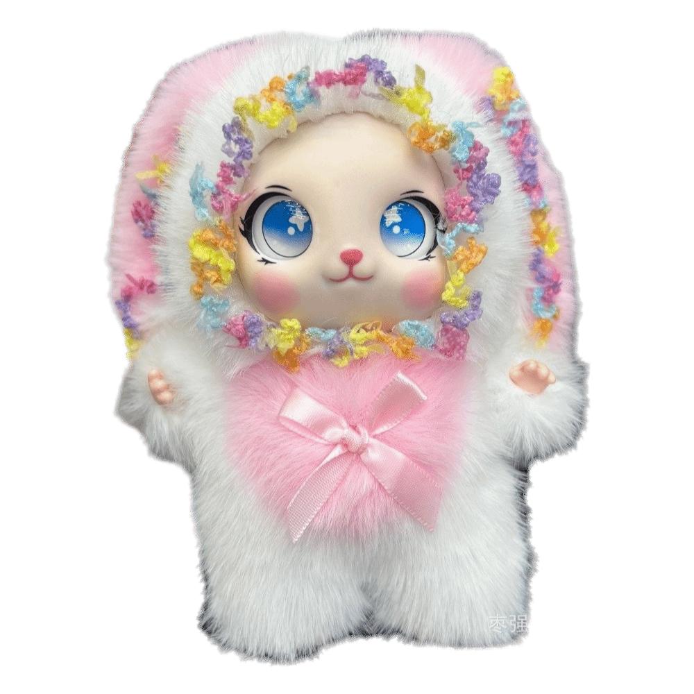 Bag Hanging Rabbit Plush Keychain Big Ear Car Key Ring Delicate Bunny Doll Pendant Gift For Girls
