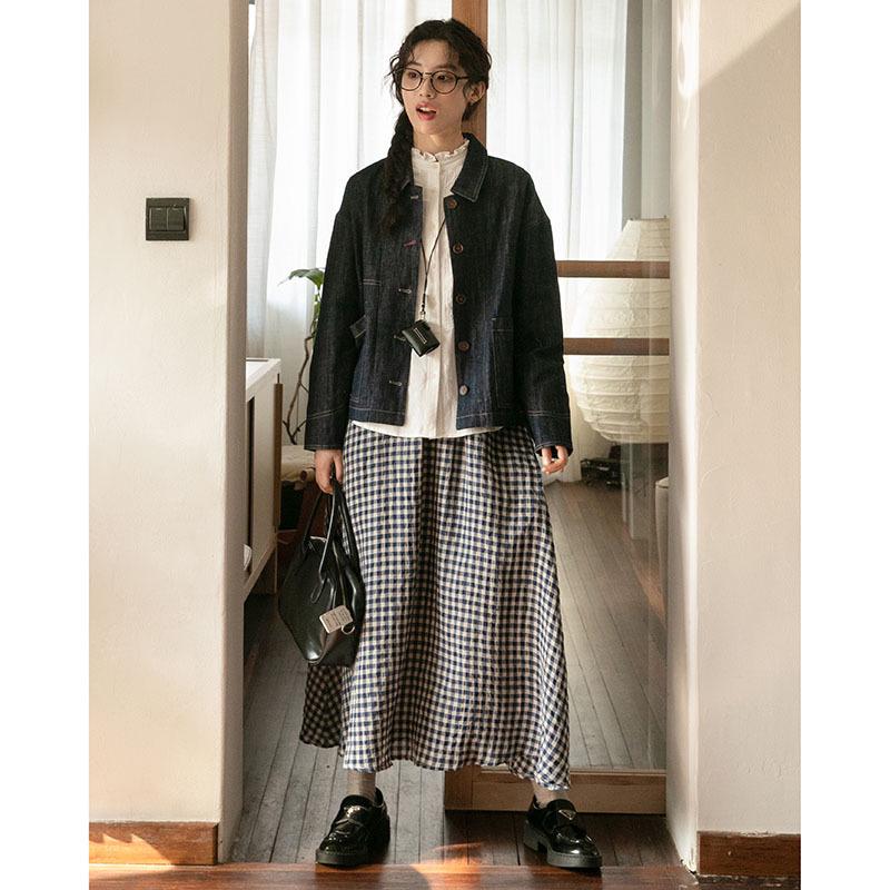 Jupe Midi à Carreaux Noir et Blanc Haut de Gamme 2026: Robe d'été pour femme, coupe trapèze, taille haute, amincissante, design à ourlet large