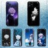 Funda para Teléfono Anime H-Hunter x Hunter Killua Para iPhone 17,16,15,14,13,12,11 ,Pro Max,XS,X,XR,SE,Mini,8,7,Cubierta Negra de Silicona Suave