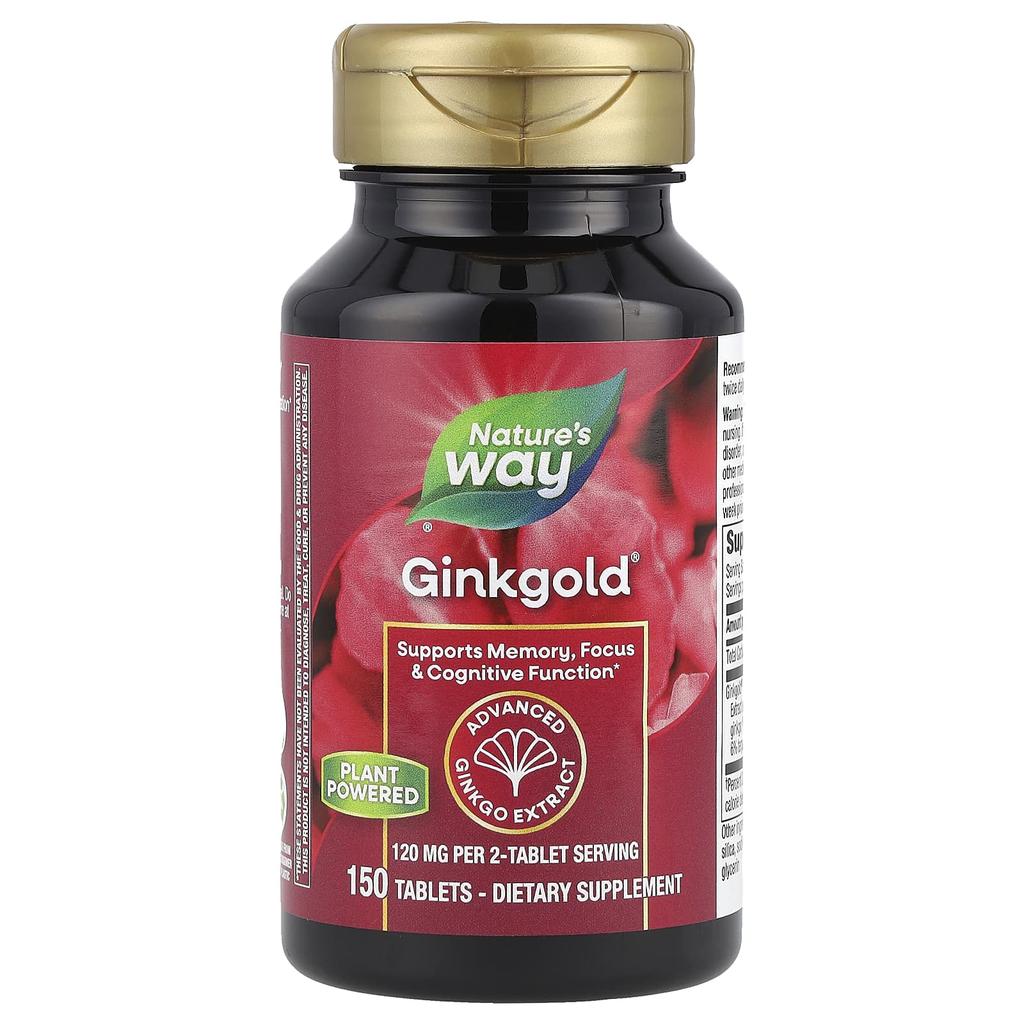 Nature's Way Ginkgold®, Premium Ginkgo Extract, 120Mg, 150 Tablets (60Mg Per Tablet)