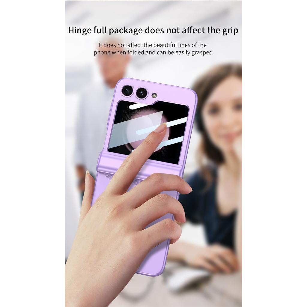 GKK Magnetic Hinge Matte PC Case For Samsung Galaxy Z Flip 5 5G Full Body Hard Armor Protective Cover
