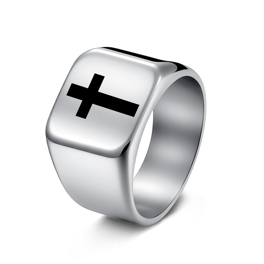 Punk Seal Design Jewelry Hip Hop Cross Ring European and American Hand Jewelry