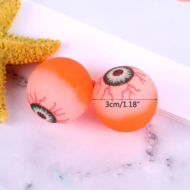 10Pcs Exploding Eyes Bouncy Ball Toy Assorted Halloween Ball Prom Gifts Elasticity Colorful Bouncy Rubber Jumping Ball Toy Gift