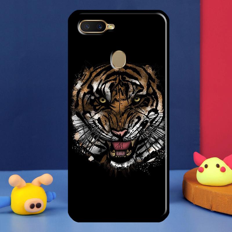 Lion Tiger Face Case For Oppo A16 A76 A96 A58 A78 A98 A5 A9 A91 A15 A17 A77 A52 A72 A74 A94 A54S A57S Cover