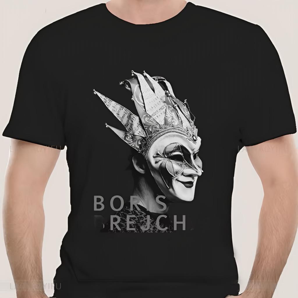 Lässiges Boris Brejcha DJ Masken T-Shirt Cooles Kurzes Herren Damen T-Shirt Männlich Hip-Hop Sommermode Hipster Ärmel Top