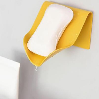 Drain Soap Dish Wall-suction Leafology Decorative Drainage Soap Holder Soap Holder Storage Container Home Bathroom Accessories