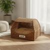 Drawer Type Pet Bed 2 Way Use Wicker Feline House Cozy for Indoor, Small Dogs