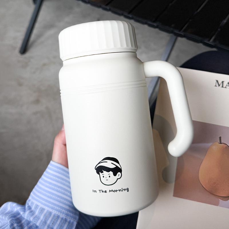 

Modern Minimalist Ceramic Insulated Mug With Handle For Travel And Office Use білий