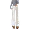 White High-Waisted Wide-Leg Non-Stick Women's Plus-Size Slim-Fit Jeans