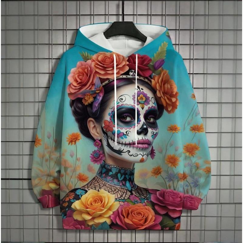 Autumn New Men's 3d Mexican Day Of The Dead Printed Hoodie For Men And Women Casual Fashion Men's Hoodie Street Men's Tops
