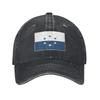 Bonés de Basebol Lavados Estilo Cowboy Retrô com Estampa de Bandeira Oseana Ace Combat para Homens Chapéus de Sol de Gangue para Acampamento Boné Trucker Feminino
