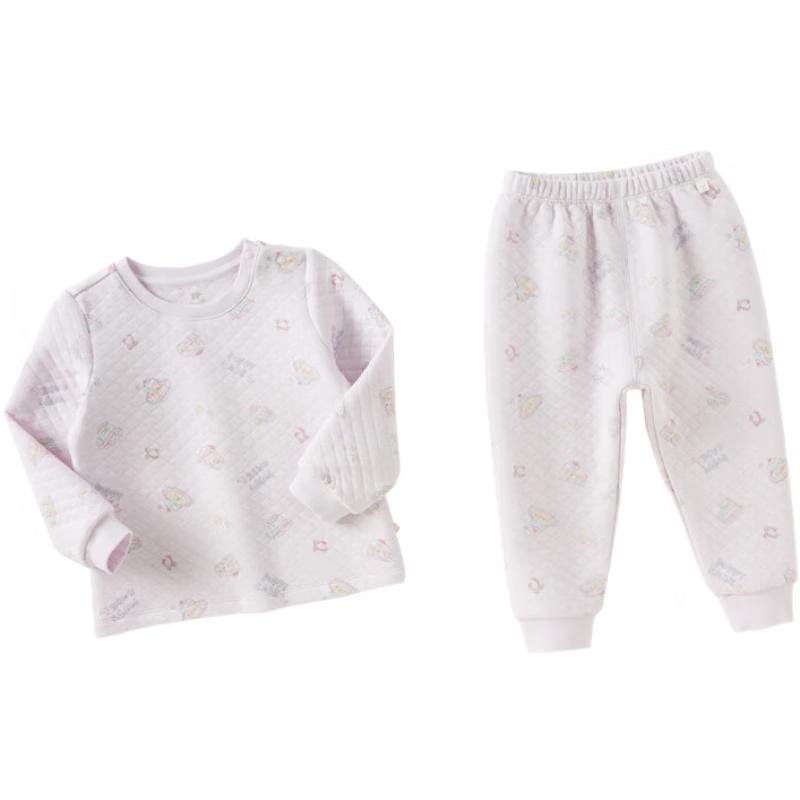David Bella Girls' Quilted Cotton Pajama & Underwear Set